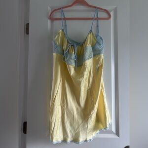 Pink by Frankie’s Bikinis Buttercream Dress w/ Baby Blue Lace